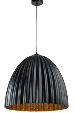 Wohnzimmerlampen|Esszimmer Lampen*Sigma Große Pendelleuchte Schwarz Kupfer E27 Ø50 cm rund
