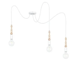 Belis Große Spider Pendelleuchte Holz Metall E27 3-flmg Weiß< Hängelampen|Bürolampen