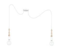 Belis Große Spider Pendelleuchte Holz Metall E27 400 cm Weiß< Wohnzimmerlampen|Metall Lampen