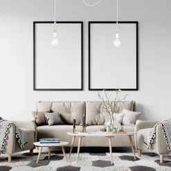 Belis Große Spider Pendelleuchte Holz Metall E27 400 cm Weiß< Wohnzimmerlampen|Metall Lampen