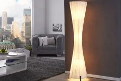 Invicta Interior große Stehleuchte 160cm Retro extravagant weiß< Retro Lampen|Metall Lampen