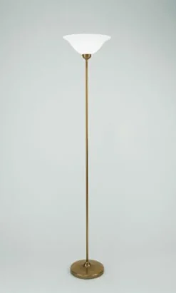 Wohnzimmerlampen|Metall Lampen*Berliner Messingleuchten Großer Deckenfluter Glas Berliner Messing E27 174 cm