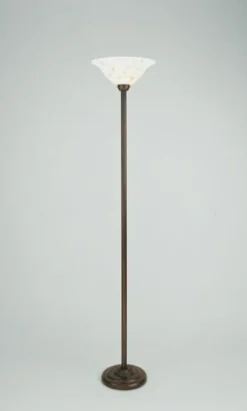 Wohnzimmerlampen|Metall Lampen*Berliner Messingleuchten Großer Deckenfluter Glas Messing Antik E27 174 cm