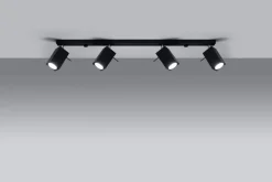 Sollux Großer Deckenstrahler Schwarz 80 cm lang Metall FALERIA< Deckenleuchten|Flurlampen