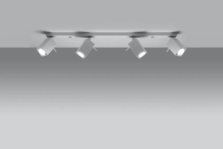 Wohnzimmerlampen|Moderne Lampen*Sollux Großer Deckenstrahler Weiß 80 cm lang Metall FALERIA