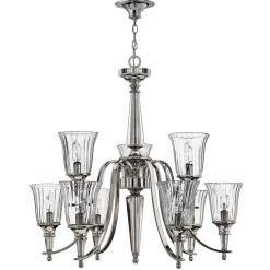Elstead Großer Kronleuchter in Silber Tiefe bis 3,9m Ø81cm< Hängelampen|Jugendstil Lampen