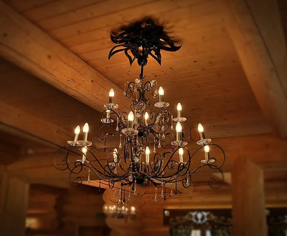 Designerlampen|Kristalllampen*Elstead Großer Lüster Metall in Bronze Gold Ø125cm GOTICA