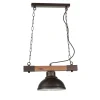 Hängelampen|Esszimmer Lampen*Luminex HAKON Lampe hängend Echt Holz Braun Metall Vintage