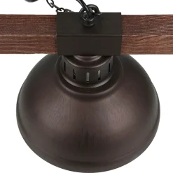 Hängelampen|Esszimmer Lampen*Luminex HAKON Lampe hängend Echt Holz Braun Metall Vintage