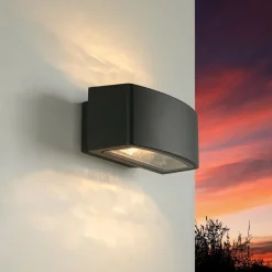 Moderne Lampen|Moderne Außenleuchten*Easylight Halbrunde Außen Wandleuchte Modern in Anthrazit