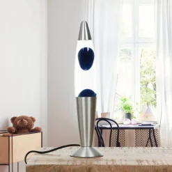 Easylight Harmonische Lavalampe Blau Silber rund Ø6cm TIMMY< Retro Lampen|Lavalampen