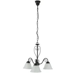 Hängelampen|Esszimmer Lampen*Easylight Höhenverstellbare Hängeleuchte mit Glasschirm rustikal in Weiß