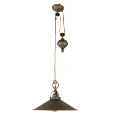 Giovanni Battista Höhenverstellbare Hängeleuchte Rustikal Bronze Antik< Metall Lampen|Messinglampen