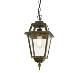 Metall Lampen|Vintage Lampen*Searchlight Hängelampe Außen Aluminium Glas B:20,2 cm E27 Vintage