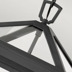 Vintage Lampen|Industrie Lampen*Elstead Hängelampe außen Schwarz 30,5 cm breit IP44 E14 Alu Glas