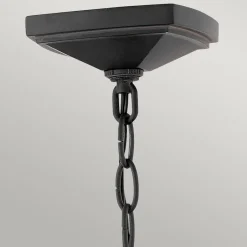 Vintage Lampen|Industrie Lampen*Elstead Hängelampe außen Schwarz 30,5 cm breit IP44 E14 Alu Glas