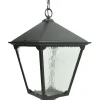 SU-MA Hängelampe außen Schwarz Aluminium Glas IP43 E27< Außenleuchten Antik|Rustikale Außenleuchten