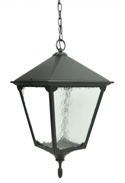 SU-MA Hängelampe außen Schwarz Aluminium Glas IP43 E27< Außenleuchten Antik|Rustikale Außenleuchten