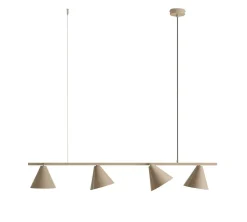Hängelampen|Bürolampen*ALDEX Hängelampe Beige Metall 4-flammig L:120 cm flexibel