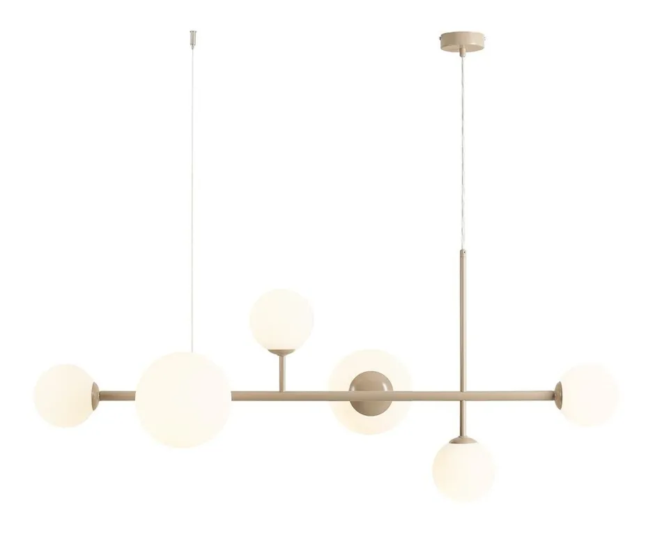 Kugellampen|Glaslampen*ALDEX Hängelampe Beige Weiß Metall Glas E27 E14 wohnlich