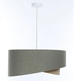 Hängelampen|Bürolampen*BPS Koncept Hängelampe Boho Grün Beige E27 rund Ø 45 cm Stoff Modern