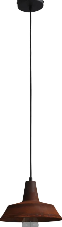 Industrie Lampen|Vintage Lampen*Masterlight Hängelampe Braun Antik Ø25cm E27 Handarbeit PRATO