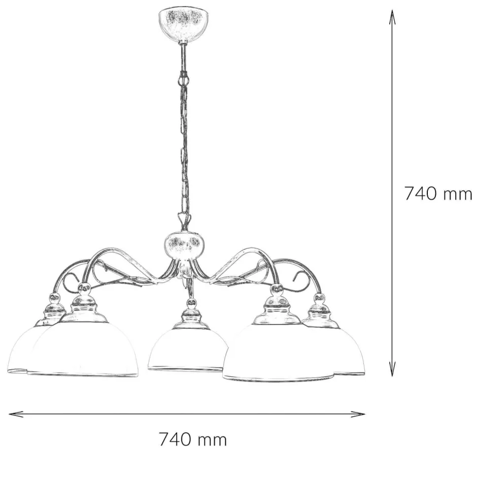 Hängelampen|Esszimmer Lampen*Jupiter Hängelampe Braun antik Jugendstil Esstisch 5xE27