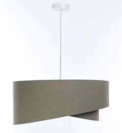 BPS Koncept Hängelampe Braun E27 rund D: 45 cm Stoff Schirm Boho< Wohnzimmerlampen|Schlafzimmer Lampen