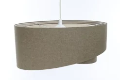 BPS Koncept Hängelampe Braun E27 rund D: 45 cm Stoff Schirm Boho< Wohnzimmerlampen|Schlafzimmer Lampen