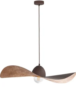 Moderne Lampen|Designerlampen*Sigma Hängelampe Braun Kupfer E27 Modern Wellenschirm