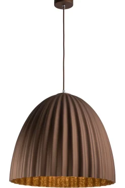 Hängelampen|Wohnzimmerlampen*Sigma Hängelampe Braun Metall Loft E27 Ø50 cm rund dekorativ