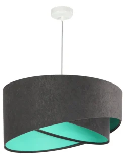 Hängelampen|Esszimmer Lampen*BPS Koncept Hängelampe Dunkelgrau Mint rund Ø50cm Esstisch