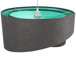 Hängelampen|Esszimmer Lampen*BPS Koncept Hängelampe Dunkelgrau Mint rund Ø50cm Esstisch