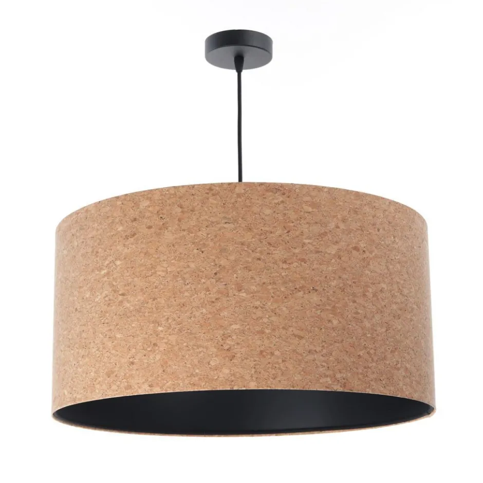 BPS Koncept Hängelampe E27 Ø 50 cm Natur Schwarz Kork Modern< Moderne Lampen|Wohnzimmerlampen