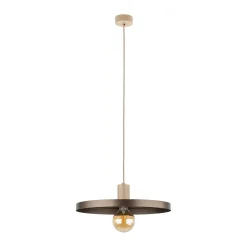 TK Lighting Hängelampe E27 Ø40 cm rund Sandgrau Braun Vintage< Hängelampen|Bürolampen