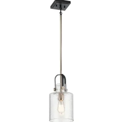 Hängelampen|Bürolampen*Elstead Hängelampe E27 Metall Glas 18 cm breit H: max. 141,6 cm