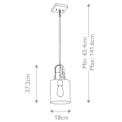 Hängelampen|Bürolampen*Elstead Hängelampe E27 Metall Glas 18 cm breit H: max. 141,6 cm