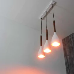 Luminex Hängelampe E27 Retro Design Metall Holz 3-flammig E27< Hängelampen|Esszimmer Lampen