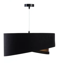Bürolampen|Schlafzimmer Lampen*BPS Koncept Hängelampe E27 rund Ø 50 cm Schwarz Gold Stoff Spitze Modern