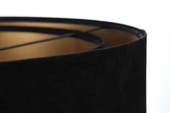 Bürolampen|Schlafzimmer Lampen*BPS Koncept Hängelampe E27 rund Ø 50 cm Schwarz Gold Stoff Spitze Modern