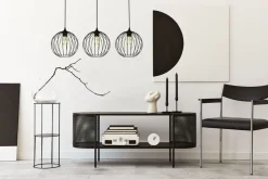 Belis Hängelampe E27 Schwarz Metall 3-flammig L:70 cm Draht< Hängelampen|Bürolampen