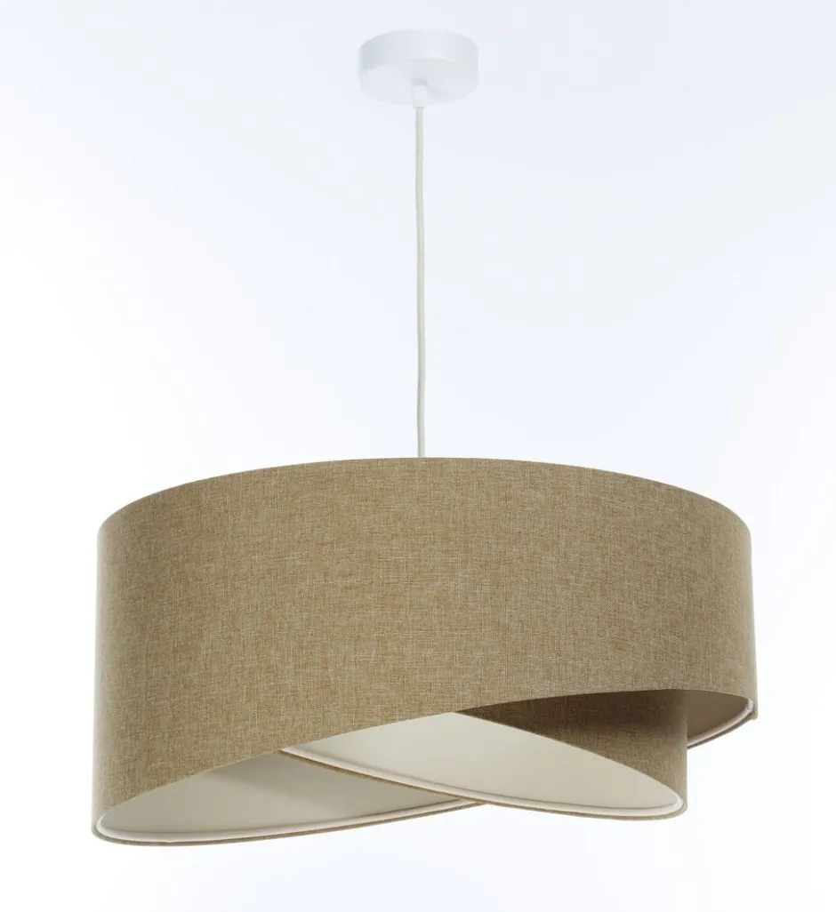 BPS Koncept Hängelampe E27 Stoffschirm Ø 40 cm in Beige Boho wohnlich< Bürolampen|Schlafzimmer Lampen