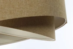 BPS Koncept Hängelampe E27 Stoffschirm Ø 40 cm in Beige Boho wohnlich< Bürolampen|Schlafzimmer Lampen