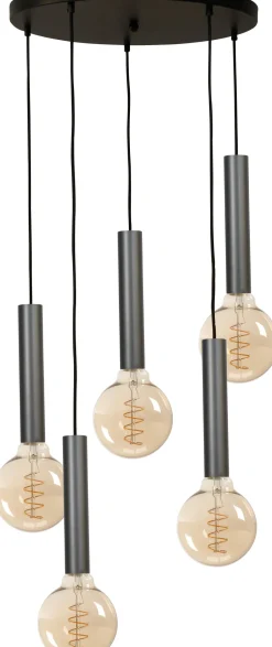 Masterlight Hängelampe ESJA Metall 5-flammig Schwarz für E27< Wohnzimmerlampen|Esszimmer Lampen