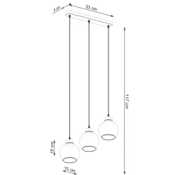 Kugellampen|Moderne Lampen*Sollux Hängelampe Esstisch Modern Schwarz 3-flammig Rauchglas