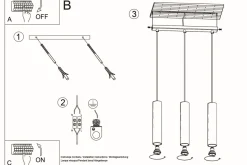 Sollux Hängelampe Esstisch Weiß 3-flammig GU10 höhenverstellbar< Hängelampen|Wohnzimmerlampen