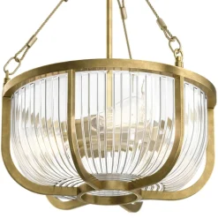 Hängelampen|Bürolampen*Elstead Hängelampe Esszimmer Metall Glas E27 Ø 40,6 cm in Messing