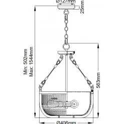 Hängelampen|Bürolampen*Elstead Hängelampe Esszimmer Metall Glas E27 Ø 40,6 cm in Messing