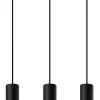 Hängelampen|Wohnzimmerlampen*Sollux Hängelampe 3-flammig B: 45 cm Schwarz Gold länglich