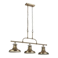 Searchlight Hängelampe 3-flammig E27 B: 96 cm in Messing Antik Vintage< Hängelampen|Esszimmer Lampen